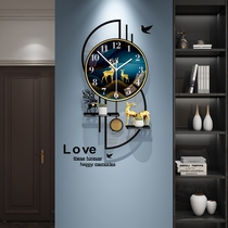 Creative atmosphere clock wall clock living room modern simple Net red light luxury decorative clock home fashion personality hanging wall