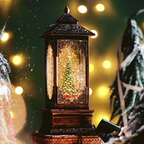 Net red rotating wind light under snowflake music box crystal ball music box Christmas gift Santa Christmas tree