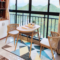 Balcony Small Table And Chairs Casual Tea Table And Chairs Group All-in-one Table Two Chairs New Chinese Living Room Home Suit Rattan Chair Three Sets