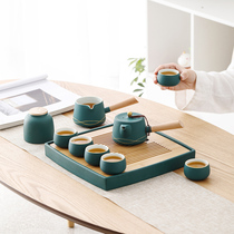 Light luxury tea set home living room side pot tea high-grade black pottery dry bubble simple tea tray kung fu small tea table