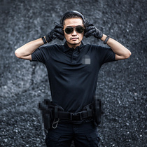 Tiger camp short-sleeved lapel POLO shirt Round neck T-shirt Tactical commuter quick-drying top