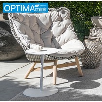  Nordic balcony leisure small sofa coffee table combination outdoor rattan table and chair three-piece lazy courtyard garden furniture