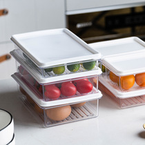 Modern housewife refrigerator storage box bento box sealed box transparent separation dumpling rectangular with lid fresh-keeping box