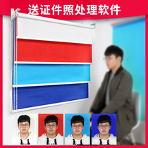 Certificate photo photo background cloth frame photo roller curtain shaft scroll lifting three-color one-inch photo photo studio manual photo studio hanging wall roll props curtain with curtain snapshot board shooting Wall