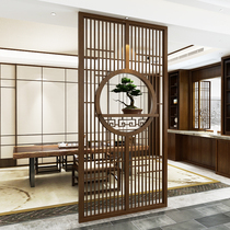 New Chinese style solid wood custom screen partition living room household entrance door Wood grille decoration simple modern