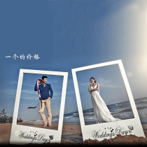 New wedding photo Photography Props Exterior View Photo Fashion Handheld Small Props Innet Red White Wooden Couple Photo Frame