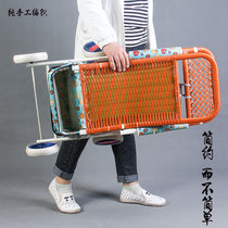 Baby bamboo and rattan stroller ultra-light portable baby trolley folding bamboo rattan woven Vine Chair simple childrens umbrella car Summer