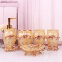 European resin bathroom five-piece bathroom home wash toilet creative with tray mouthwash cup set