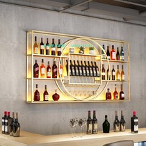 Hopson Wrought iron home wine rack Wall-mounted display rack Hanging wine cabinet shelf Winery dining bar Clear bar