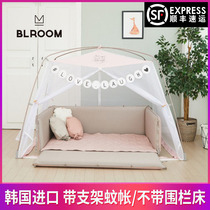 Korean baby mosquito net cover foldable baby mosquito cover princess room baby bed with bracket girl Anti-fall