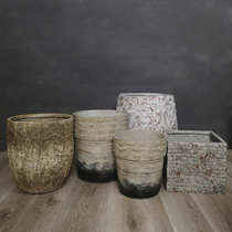 Nordic flowerpots and flowerless vintage decoration breathable large pots living room balcony ornaments floor-to-ceiling cement simple large
