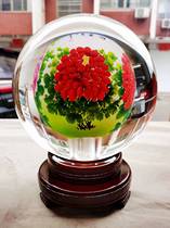 Crystal inner picture ball peony flower welcome pine horse to success smooth sailing every year fish home office ornaments