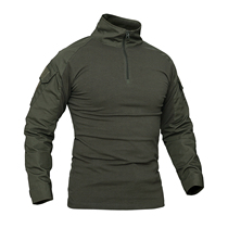 Physical fitness suit mens outdoor camouflage long-sleeved tactical slim military fan T-shirt quick-drying breathable stretch collar training frog suit