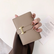 First layer cowhide small card bag female anti-magnetic multi card position light luxury leather mini small 10 card card card package card bag