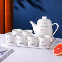 Tea set ceramic teapot tea cup Nordic tea maker household high temperature water bottle living room simple water Ware