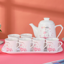 Ceramic light luxury water cup set Cup home living room Nordic tea set cute kettle set Cup high grade tea set
