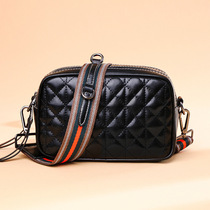 Advanced sense leather Lingge shoulder small square bag 2021 New Tide fashion womens bag Korean leisure shoulder bag Joker