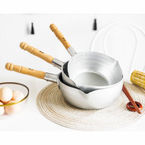 Aluminum Pan Head Trump Original Imported Japan North Land Snowy Flat Pan Wood Handle Cuisine Pan Home Stew Soup Pan Milk Pan
