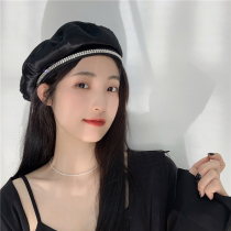 Cape Kara elegant rhinestone beret Japanese summer thin breathable Joker temperament painter hat octagonal hat