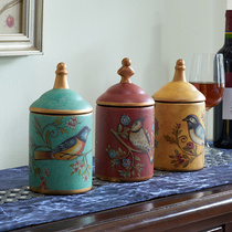 American storage cans ornaments creative ceramic furnishings model room home accessories European porch decorations storage cans
