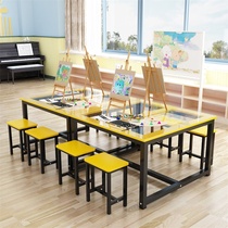 Glass Fine Art Table Hosting Class Kindergarten Table And Chairs Painting Desk Painting Room Training Table Nursery School Desk Handdesk