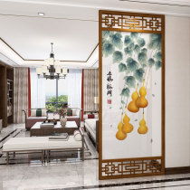 New Chinese solid wood screen entrance partition wall living room entrance dining room bedroom fixed grille