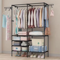 Simple coat rack multifunctional floor-to-ceiling hanger household foyer bedroom storage shelf simple economy
