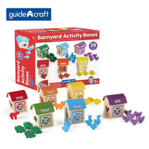 American Guidecraft Peekaboo Farm wooden box 6-piece set of color math cognitive childrens delivery toys