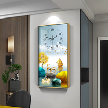 Wall clock living room decoration painting restaurant clock modern simple hanging painting Crystal porcelain painting home background wall art painting hanging table
