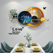 Electronic clock decoration clock wall clock living room home fashion light luxury modern simple clock Wall restaurant atmosphere