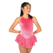 Funo figure skating clothing performance clothing children adult girls competition examination skirt pink velvet plain no drill