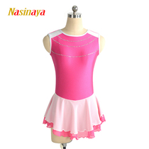Funo 21 color custom-made children adult figure skating dress girls performance competition examination skirt color block drill