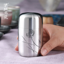 Pangxilong portable tin cans small pure tin tea cans travel sealed tea storage cans packaging boxes handmade tin