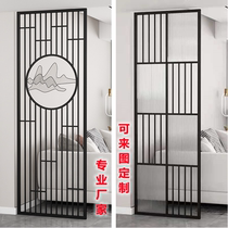 Nordic iron screen living room dining room partition wall light luxury entrance modern simple stainless steel Changhong glass