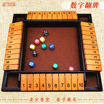 Four-sided digital flip card parent-child game toys suitable for the elderly to develop Alzheimers intelligence toys