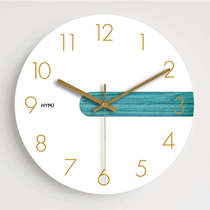 Creative fashion simple Nordic living room bedroom wooden quartz wall clock modern personality mute clock wall clock 634