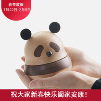 Several people original panda ornaments music box music box wood to send girlfriends girls birthday gift lettering