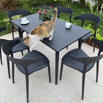 Mojia Nordic table and chair Dining table Outdoor milk tea shop stall Garden courtyard Villa leisure outdoor Plastic horn chair