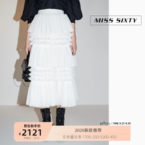 Miss Sixty2020 autumn new white pleated skirt cake dress skirt female 603KJ0560000