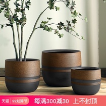 Flower pot balcony outdoor indoor sun-resistant green plant basin floor large basin decorative ornaments can be punched art antique wind