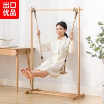 Solid wood hanging clothes hanger floor bedroom minimalist modern living room room door indoor multifunctional wooden cloister frame
