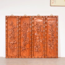 Dongxing rosewood carved hanging plaque Chinese solid wood pendant living room hanging screen background wall carved strip screen hanging screen