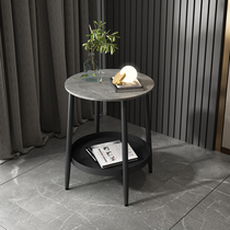 Italian rock board side a few light luxury sofa side cabinet simple creative bedroom bedside round small coffee table corner small apartment