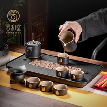 Yan Hutang Kung Fu tea set Household Stone Tea Tray storage water set ceramic teapot small set gift box