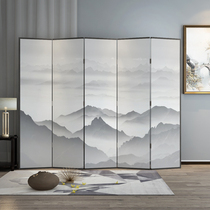Modern Chinese solid wood screen Entrance partition wall Living room Bedroom occlusion Tea room Hotel decoration Movable folding
