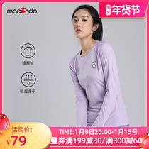 Macondo running long sleeve T-shirt female outdoor sports marathon T-shirt moisture absorption quick drying