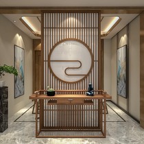 New Chinese screen partition Living room home solid wood grille Office entrance block brake Bedroom block home auspicious clouds