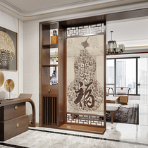 New Chinese style solid wood screen partition living room entrance cabinet into the home stop Home Office study shelf customization