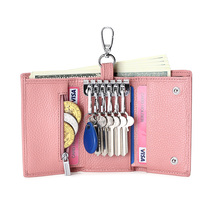 Key Bag Male Real Cow Leather Brief Girl Card Bag Large Capacity Multifunction Waist Hanging Key Buckle Home Car Lock Spoon Bag