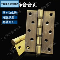 Stainless steel thick Chinese toilet door wooden door door door door toilet flat antique bronze hinge folding